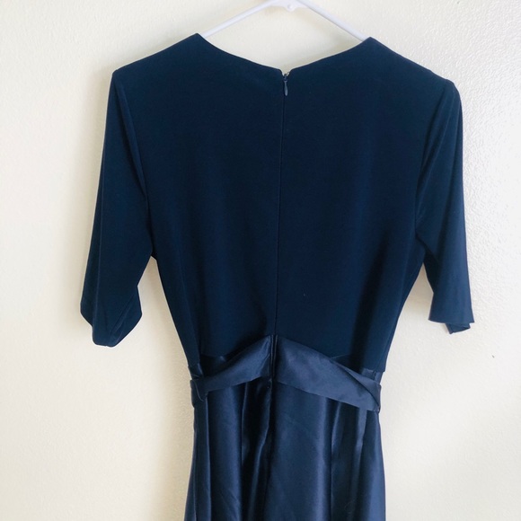 Alex Evenings 6 navy blue satin ballroom prom gown - Picture 9 of 11